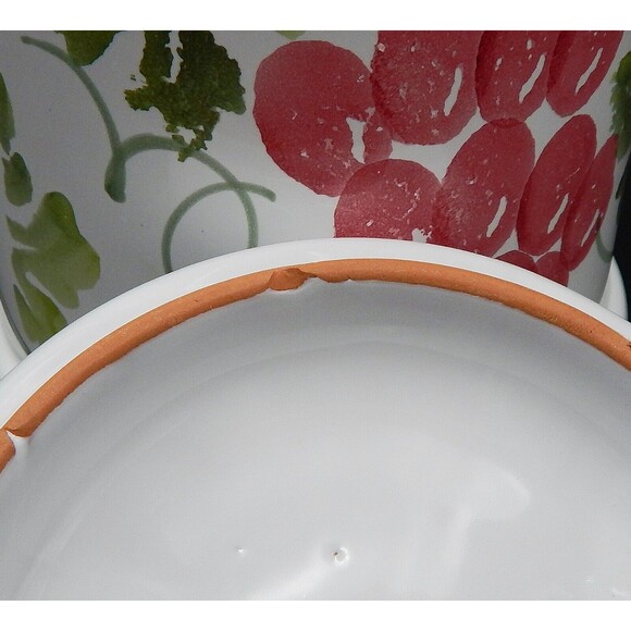 Pier 1 Imports Hand-Painted Grapes Vines Lidded Canister 7 Inch - Picture 10 of 10